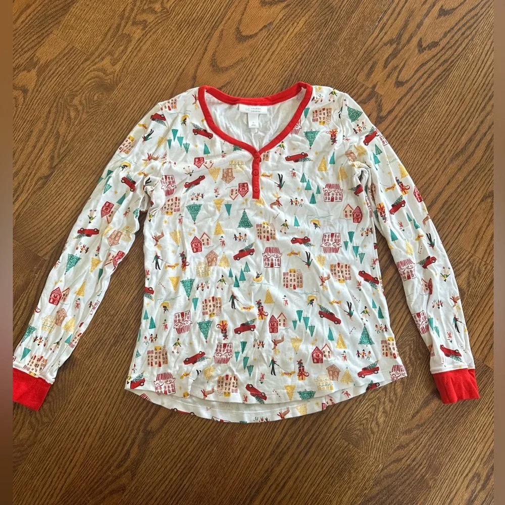 LC Lauren Conrad Women’s Holiday Village Pajama Set - Picture 7 of 12